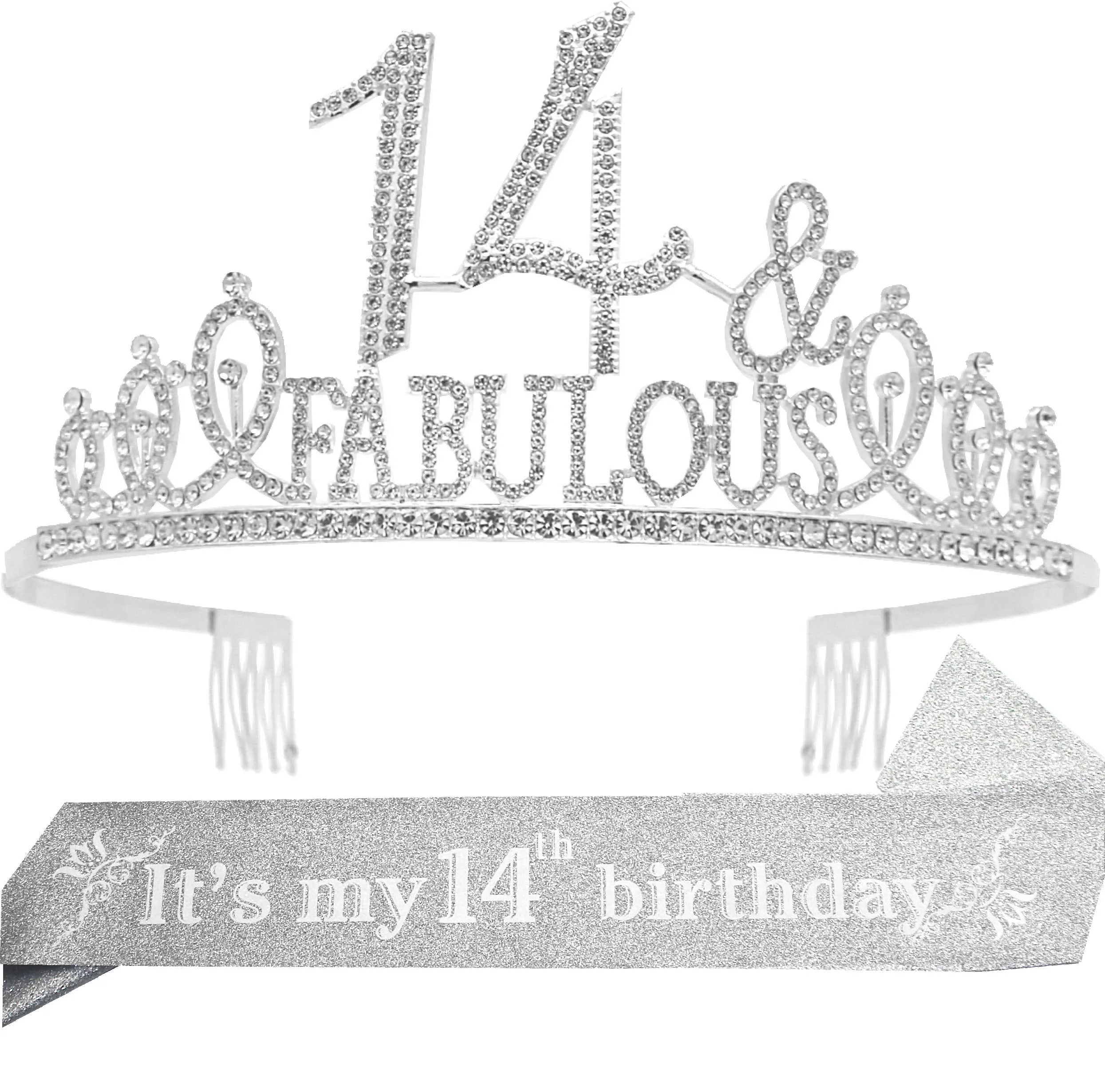 14th Birthday,14 Birthday Crown,14th Birthday Decorations for Girls,14 Birthday Tiara