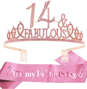 14th Birthday,14 Birthday Crown,14th Birthday Decorations for Girls,14 Birthday Tiara