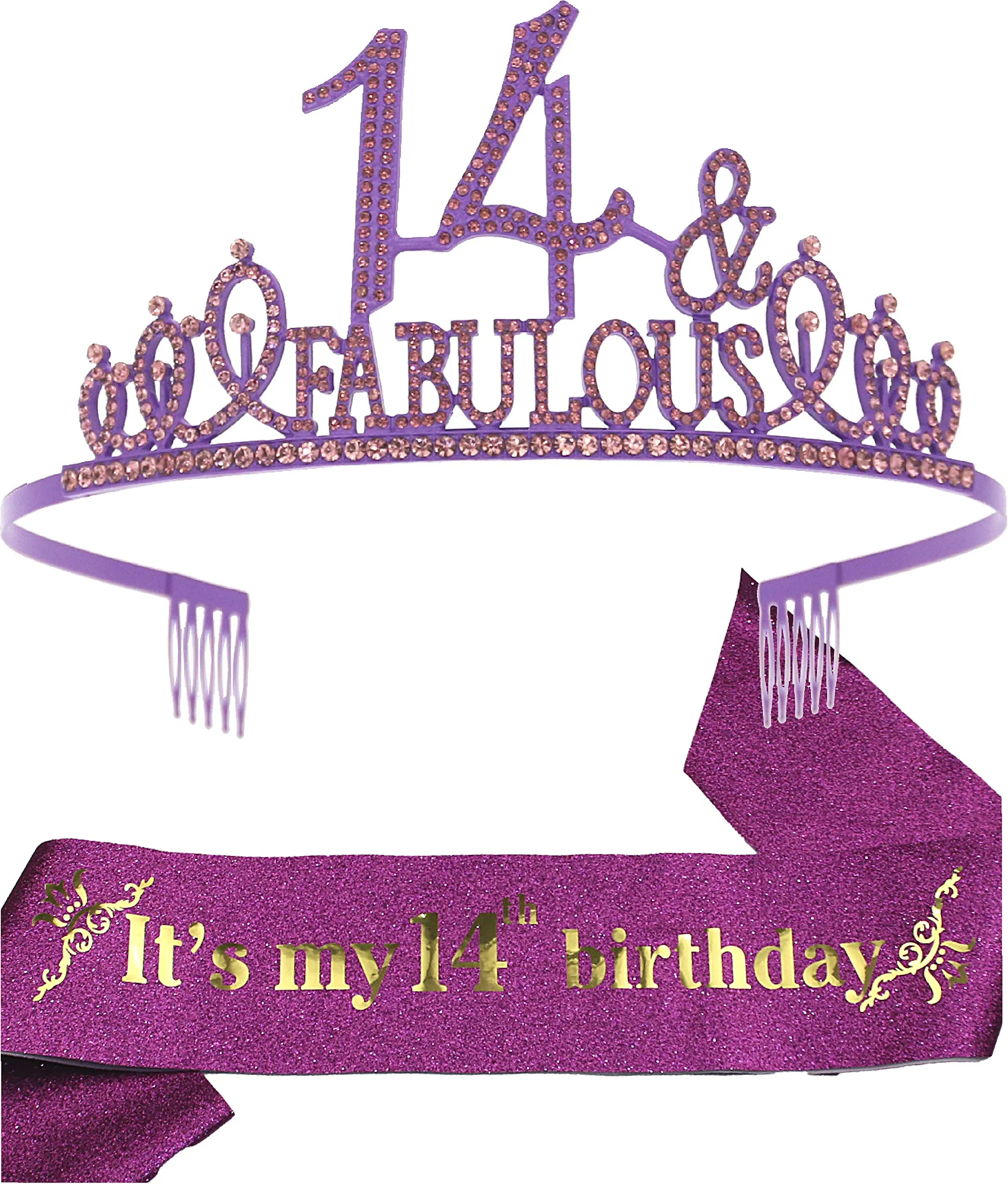 14th Birthday,14 Birthday Crown,14th Birthday Decorations for Girls,14 Birthday Tiara