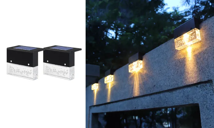 2 Piece Set Solar Powered Outdoor Lamp