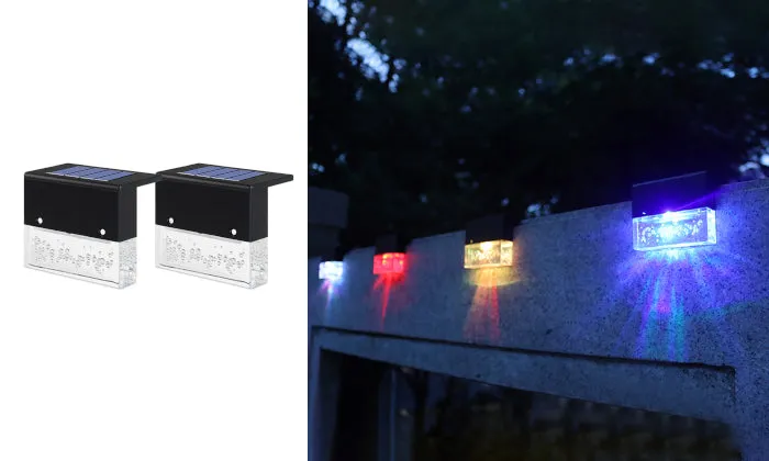 2 Piece Set Solar Powered Outdoor Lamp