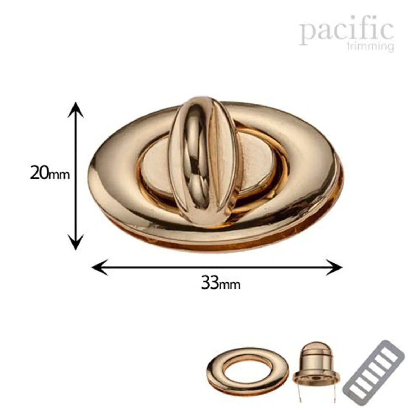 33mm Purse Twist Turn Lock : 170002 (2 Colors)