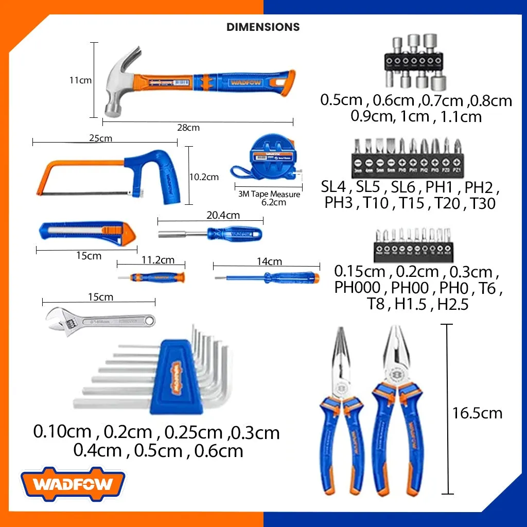 85Pcs Hand tools Household Tool Set With 16" Plastic Tool Box