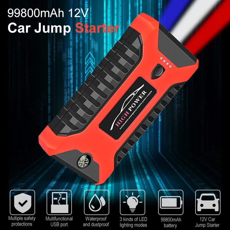 99800mAh Car Jump Starter Power Bank Car Battery Booster Charger 12V AU only