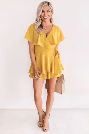 All The Goals Wrap Romper In Primrose Yellow