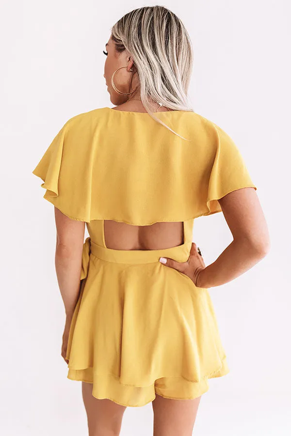 All The Goals Wrap Romper In Primrose Yellow