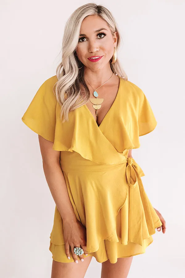 All The Goals Wrap Romper In Primrose Yellow