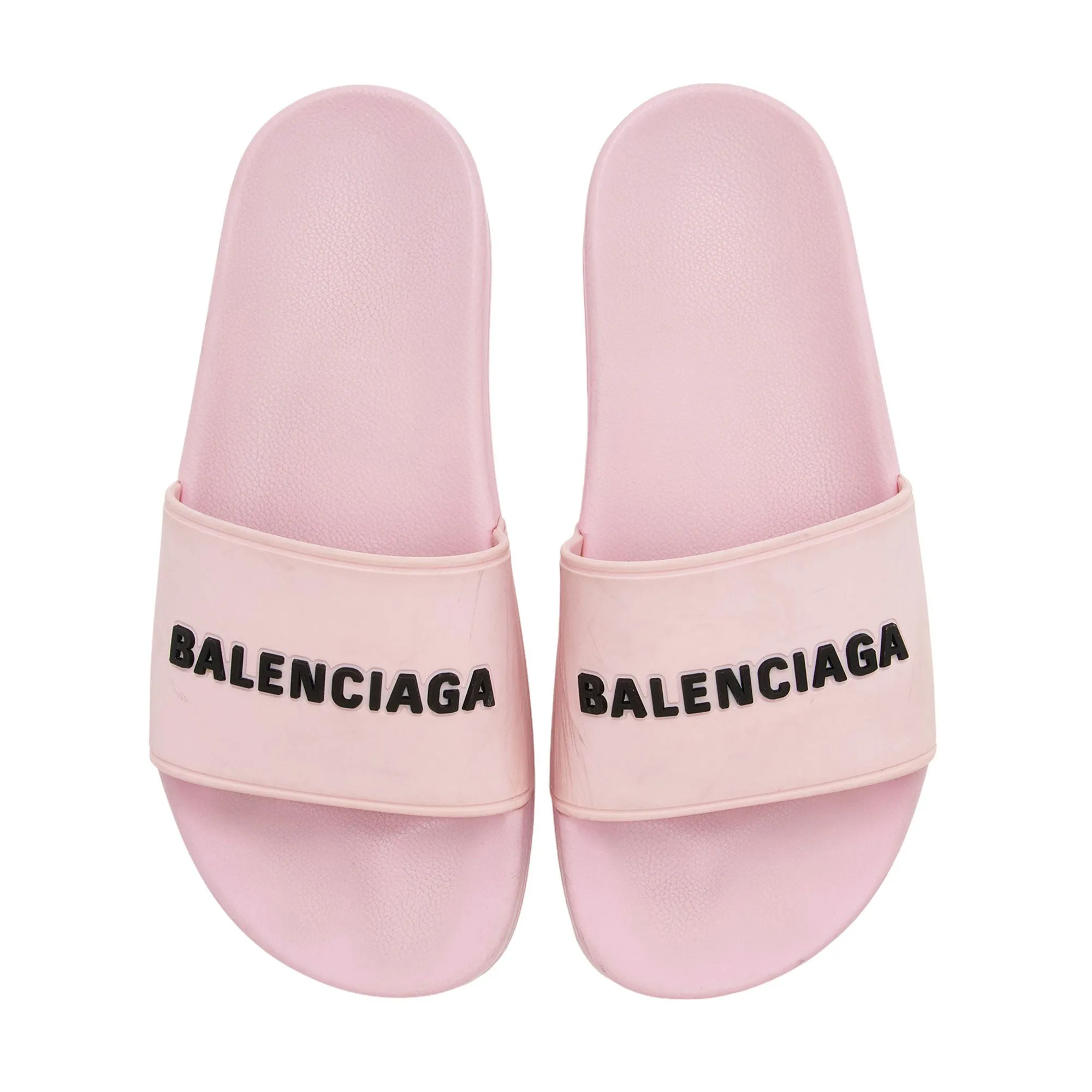 Authentic Balenciaga Rubber Logo Slides - Womens Size 7 (EU 37)