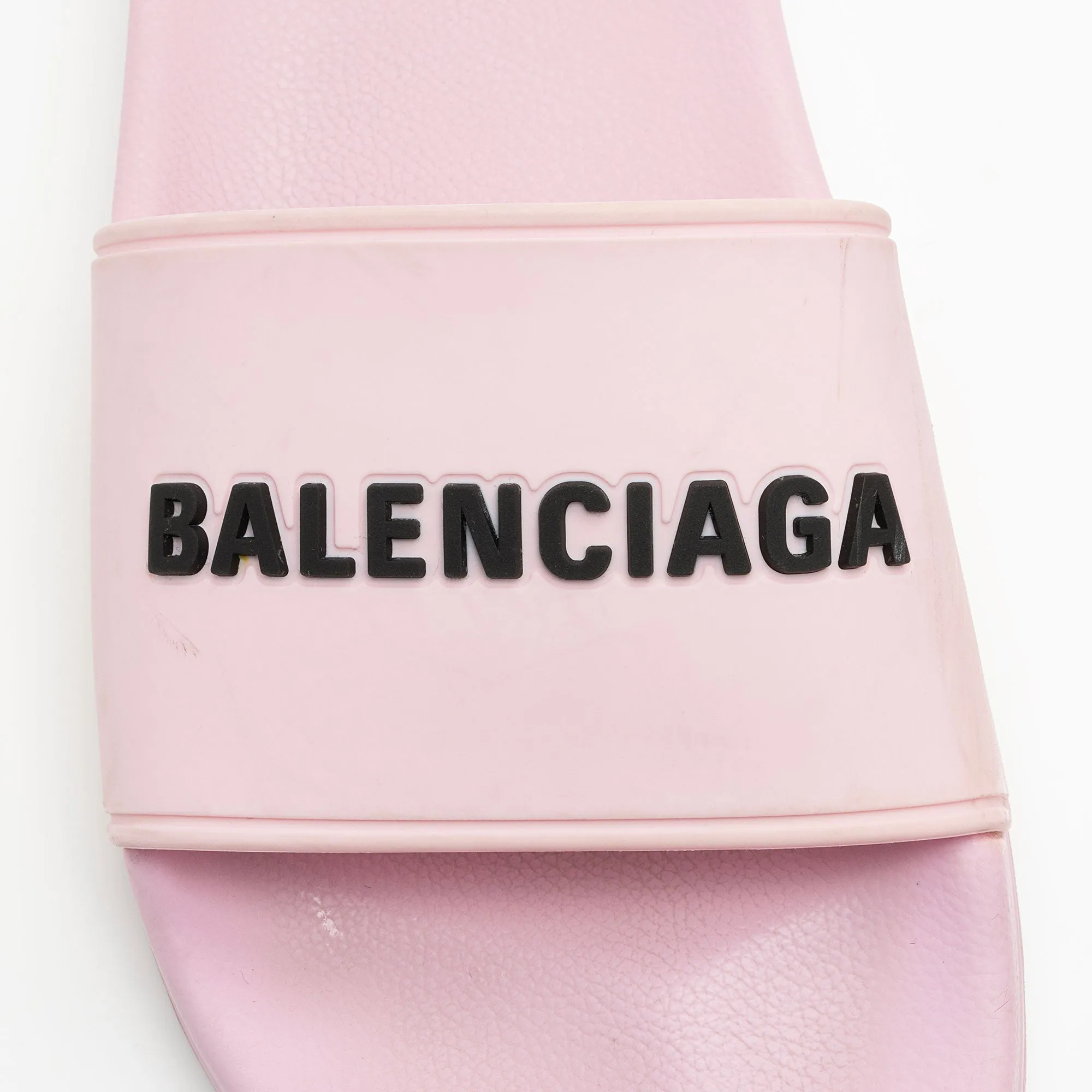 Authentic Balenciaga Rubber Logo Slides - Womens Size 7 (EU 37)