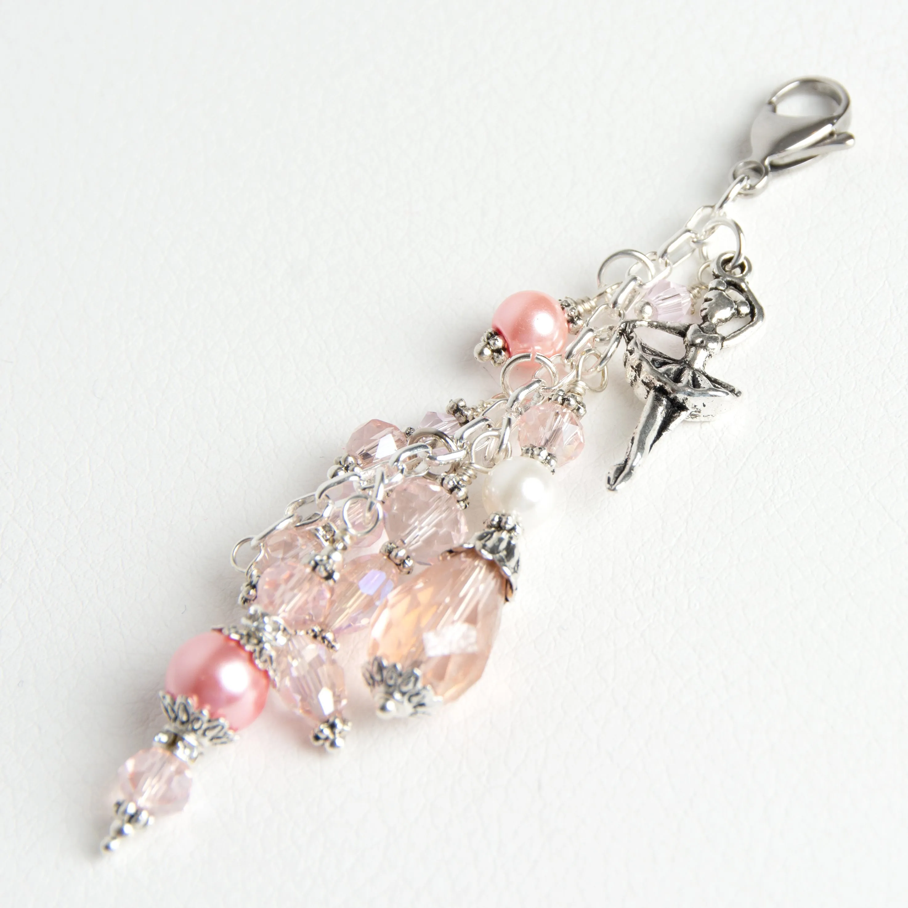 Ballerina Planner Charm with Pink Crystal Dangle