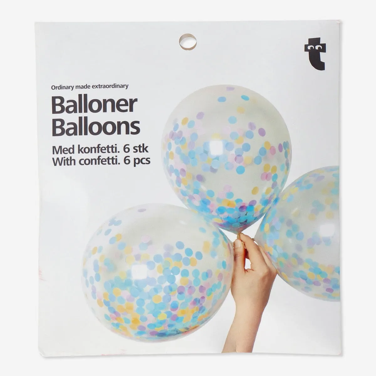 Balloons with confetti. 6 pcs