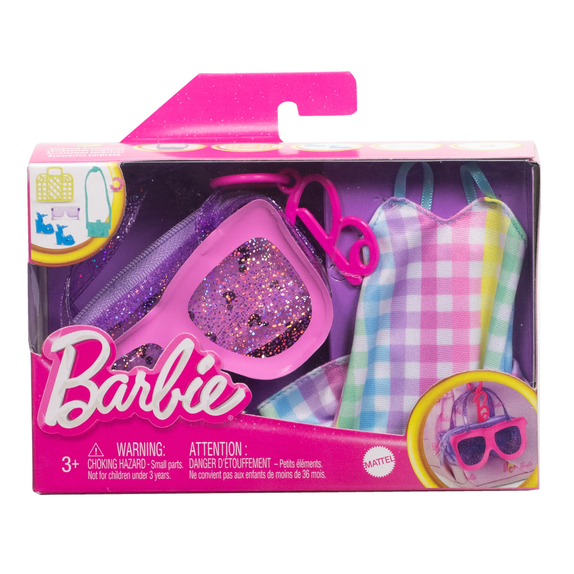 Barbie Doll Clothing, Deluxe Keychain Bag With Summery Accessories (1 Outfit)