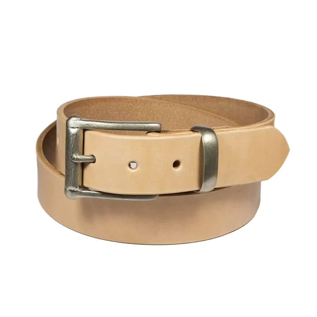 Barnes & Moore Garrison Belt - Natural/Nickel