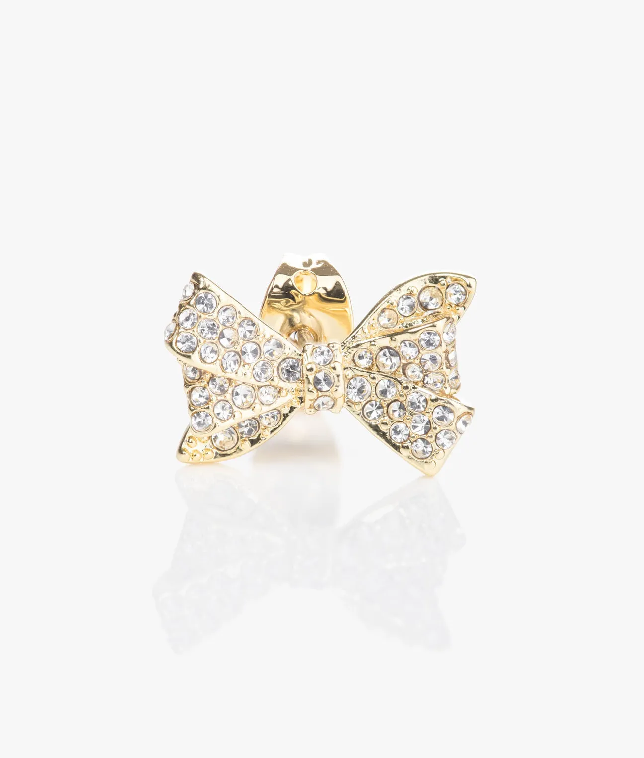 Barseta Crystal Bow Stud Earring Gold