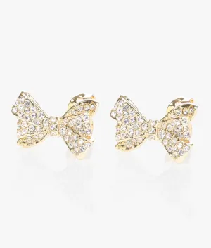 Barseta Crystal Bow Stud Earring Gold