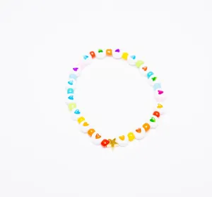 Be Kind Bracelet - Rainbow Hearts