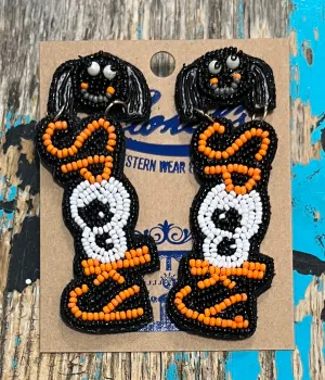 Beaded SPOOKY Fashion Earrings