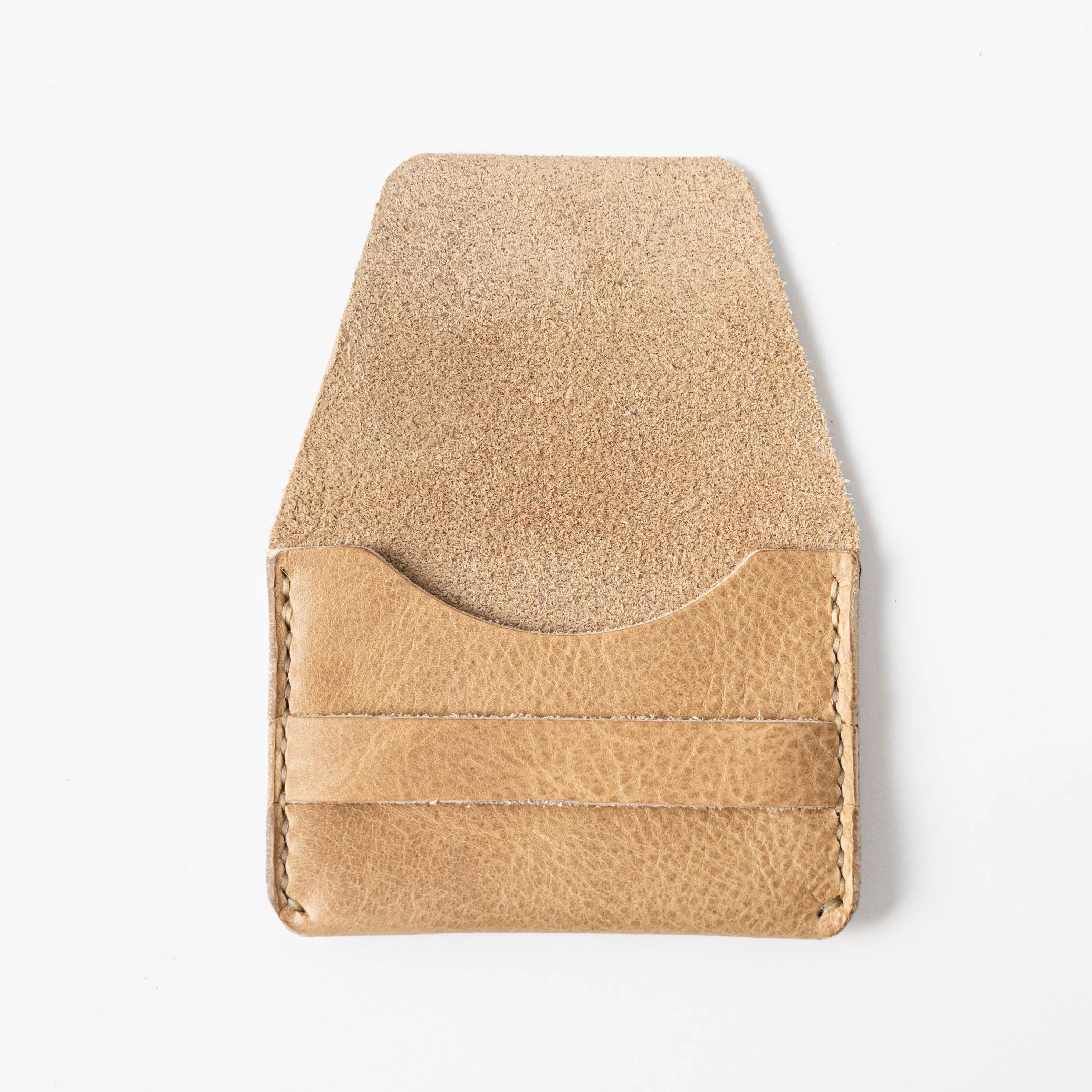 Beige Bison Flap Wallet