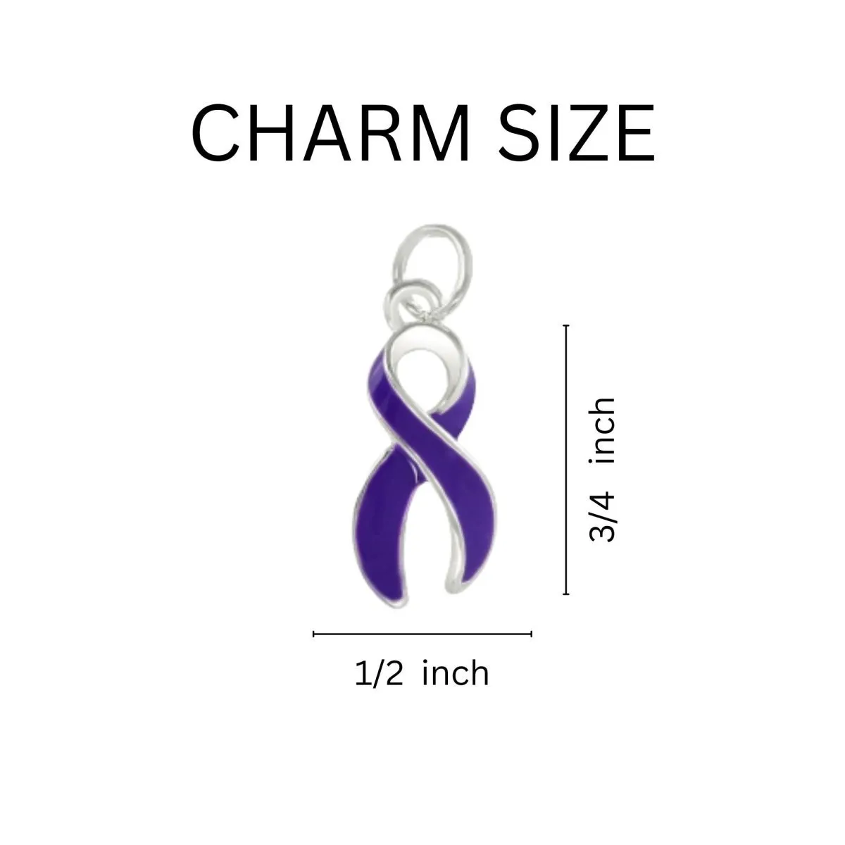 Big Heart Purple Ribbon Key Chains