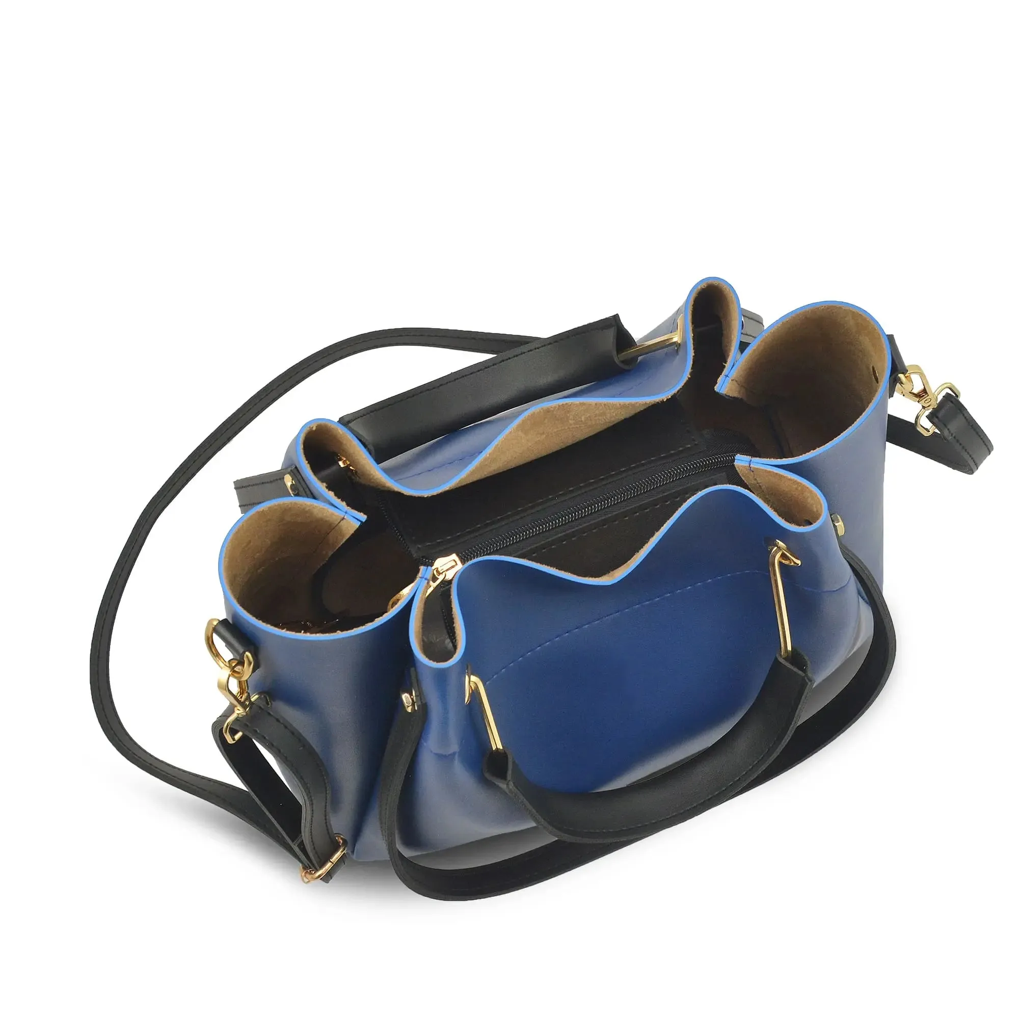 Blue 2 in 1 Ladies Tote Bag 8850-2