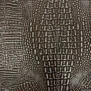 Brown | Silver Mugger Two Tone Gator Faux Leather Vinyl Fabric