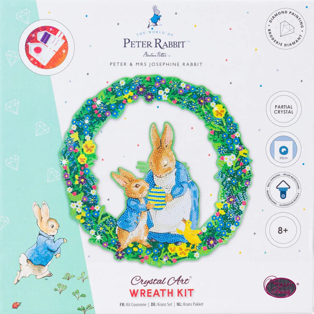 CA-WRPRBT01: Peter Rabbit Crystal Art Wreath Kit