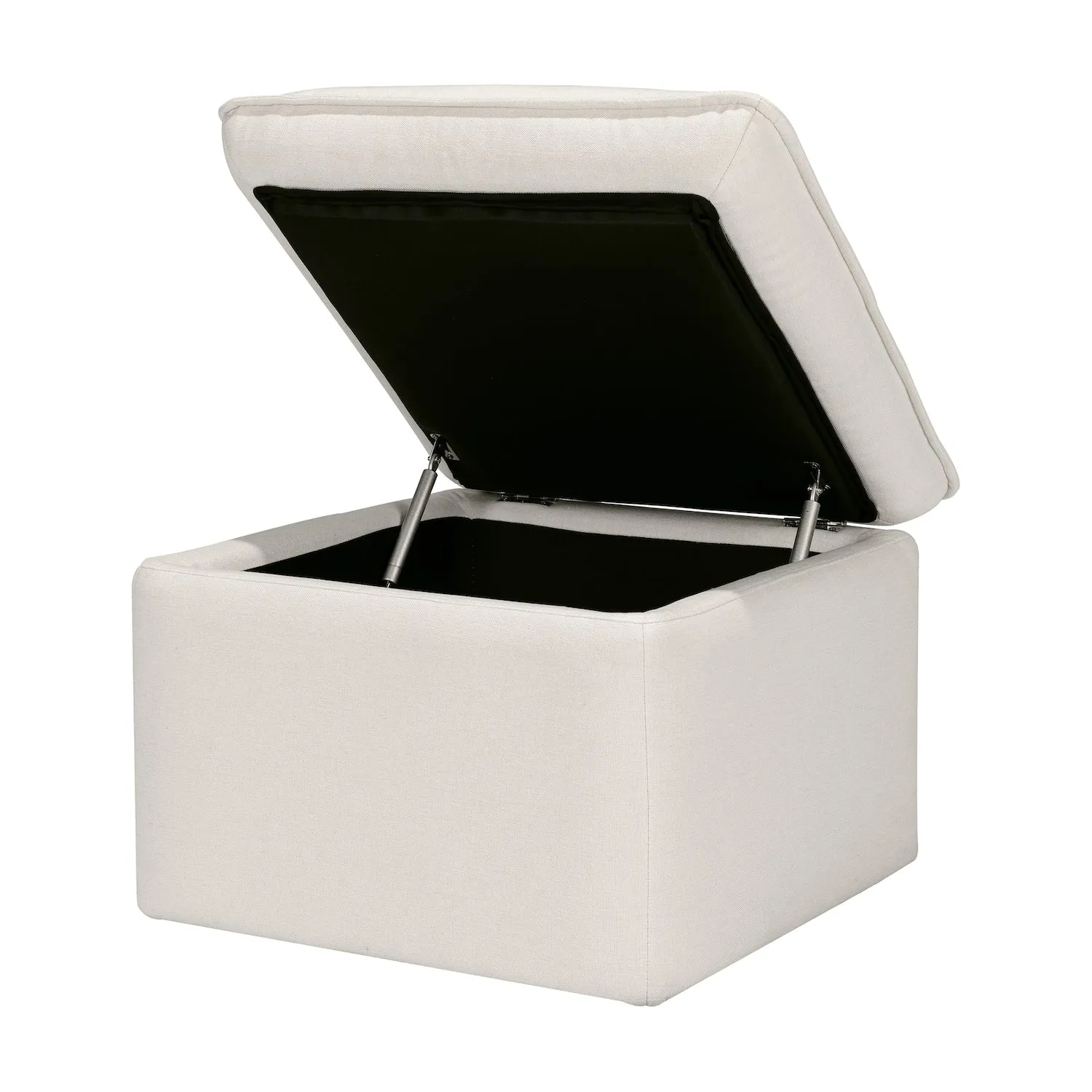 Cali Storage Ottoman in Eco-Performance Fabric with USB port - Cream