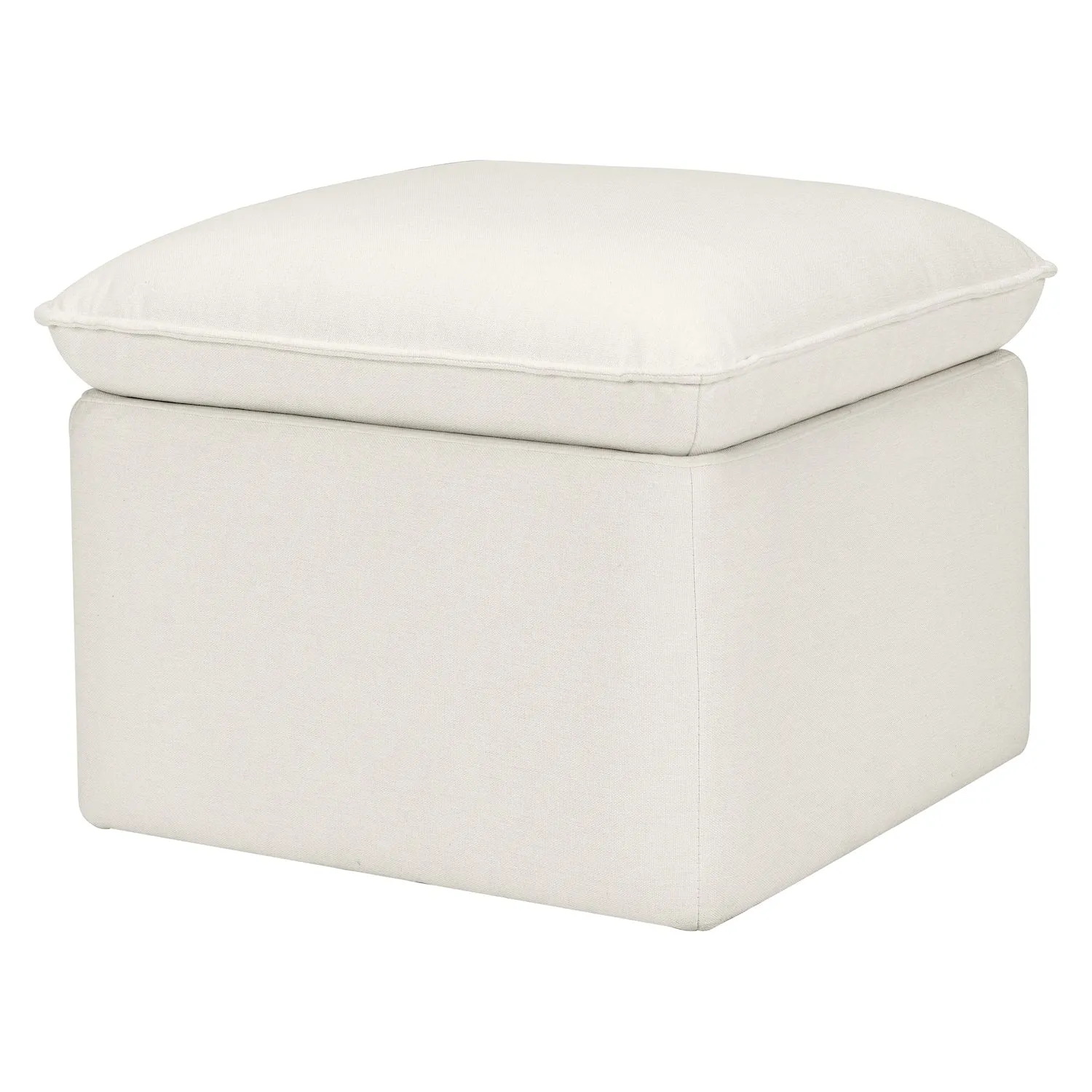 Cali Storage Ottoman in Eco-Performance Fabric with USB port - Cream