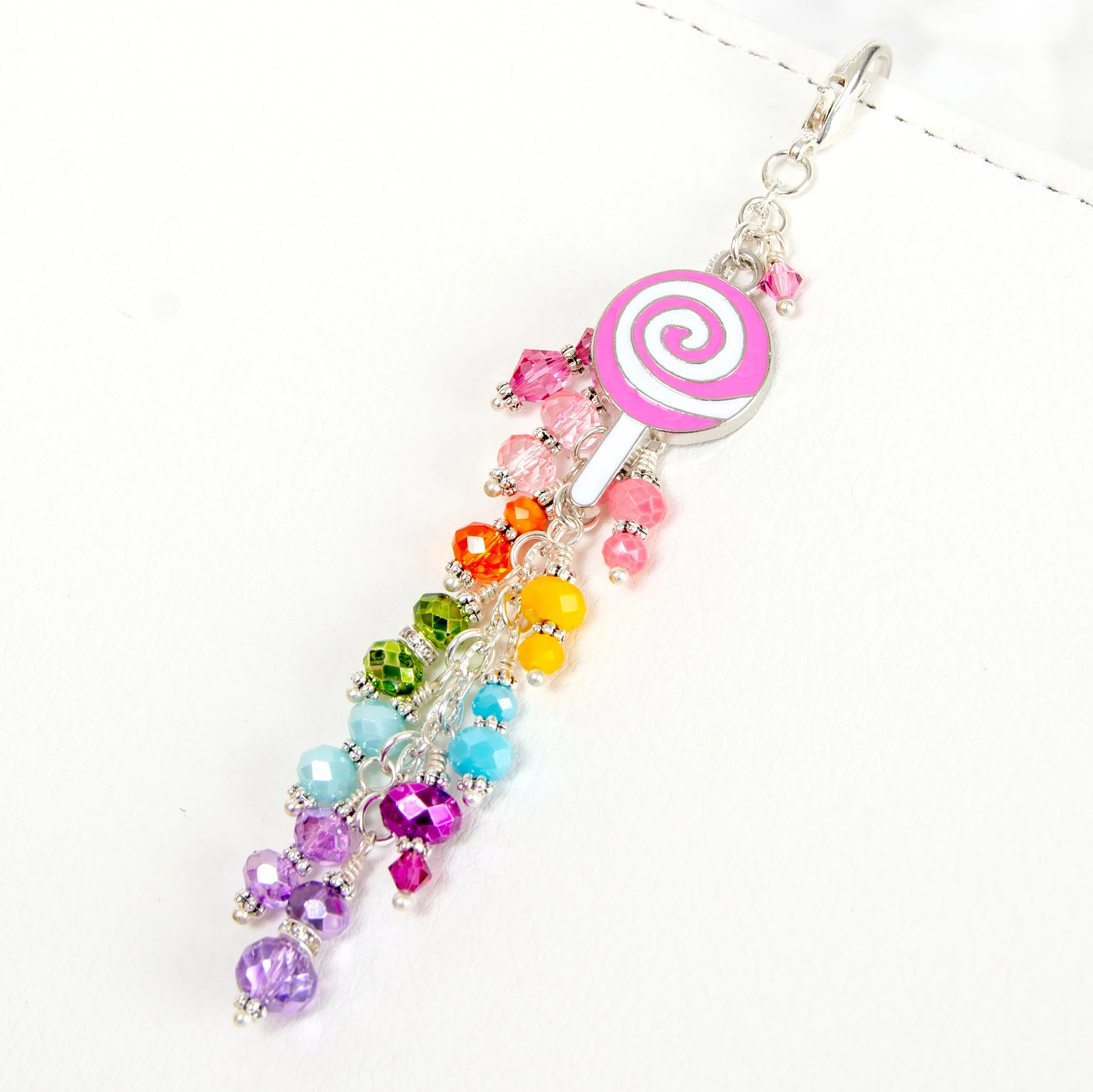 Candy Shop Planner Charm with Rainbow Dangle & Enamel Lollipop