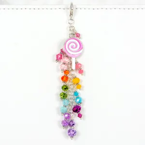 Candy Shop Planner Charm with Rainbow Dangle & Enamel Lollipop