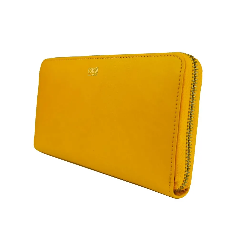 Cavalli Class Yellow Calfskin Women Wallet