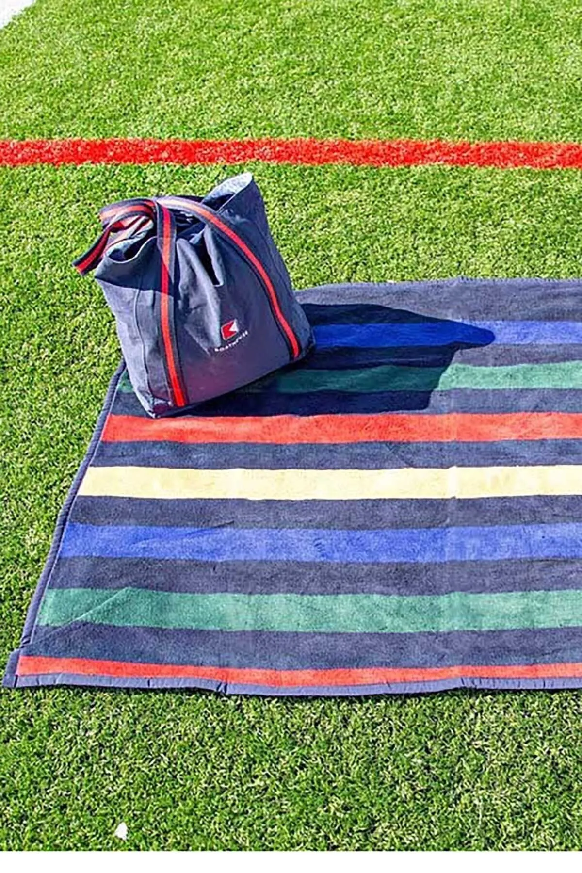 Chappy Wrap x Boathouse Casco Bay Stripe Water Resistant Outdoor Lap Blanket