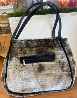 Chinese Laundry Grey Fuzzy Tote