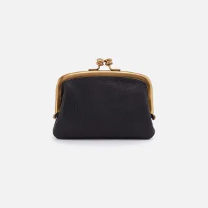 Cora Frame Card Holder in Pebbled Leather - Black