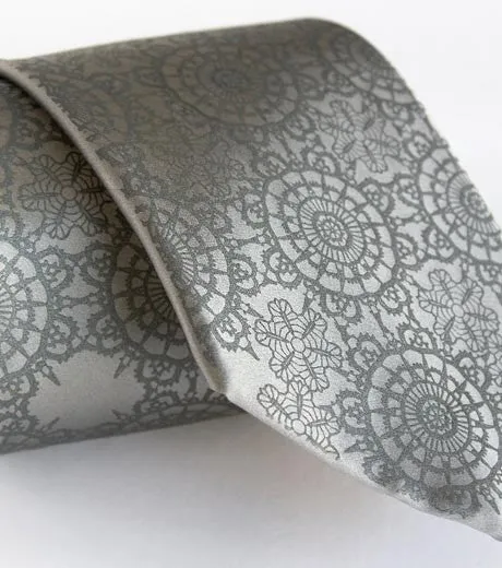 Cottage Lace Necktie. Doily Print Tie