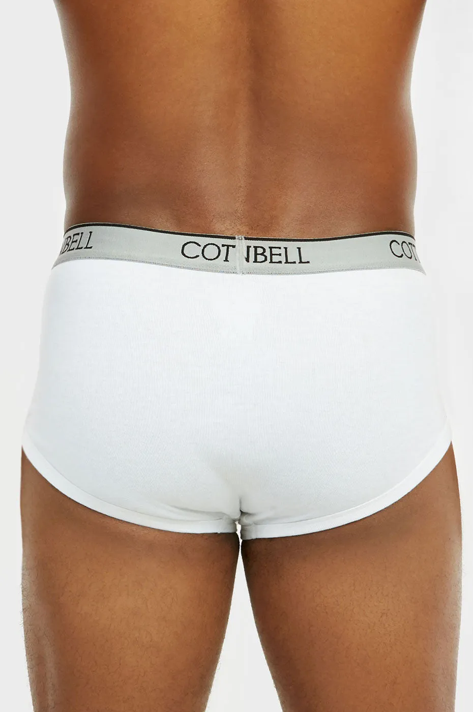 COTTONBELL MEN'S WHITE BAND BRIEFS (TUB301C_WHITE)