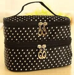 Double-layer cosmetic bag with large capacity to receive wave-point cosmetic bag Wash-Rinse bag