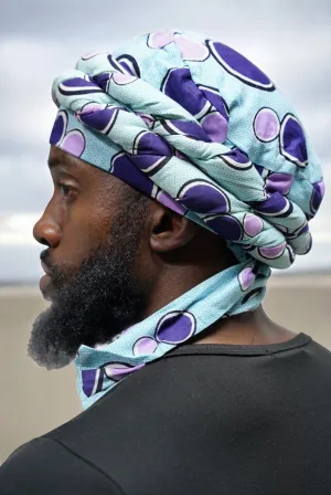 Dupsie's Agada Blue Cotton Pre-wrapped Turban DPH3845PT