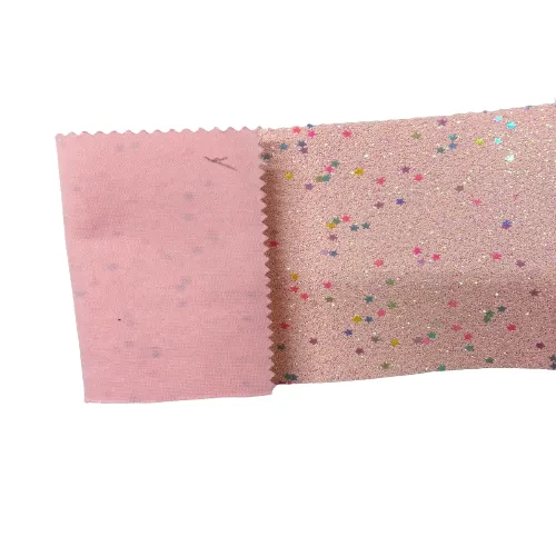 Dusty Pink Iridescent Stardust Glitter Vinyl Fabric