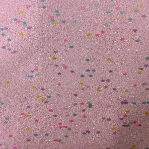 Dusty Pink Iridescent Stardust Glitter Vinyl Fabric