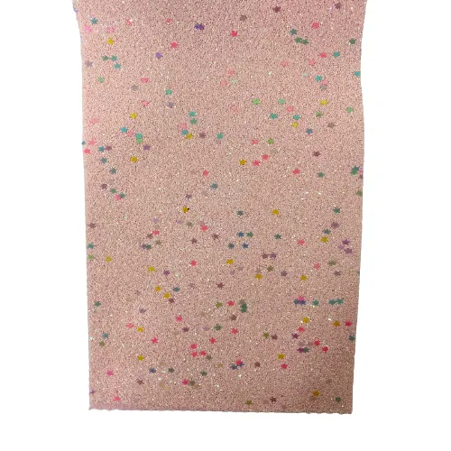 Dusty Pink Iridescent Stardust Glitter Vinyl Fabric