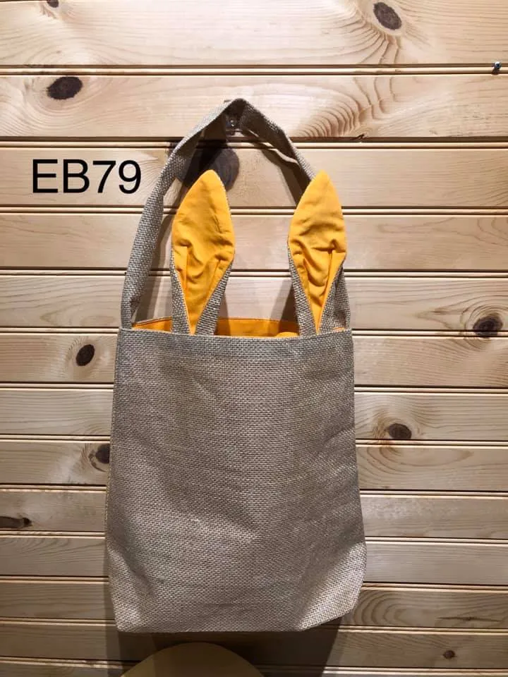 Easter Tote - Burlap with Orange Ears