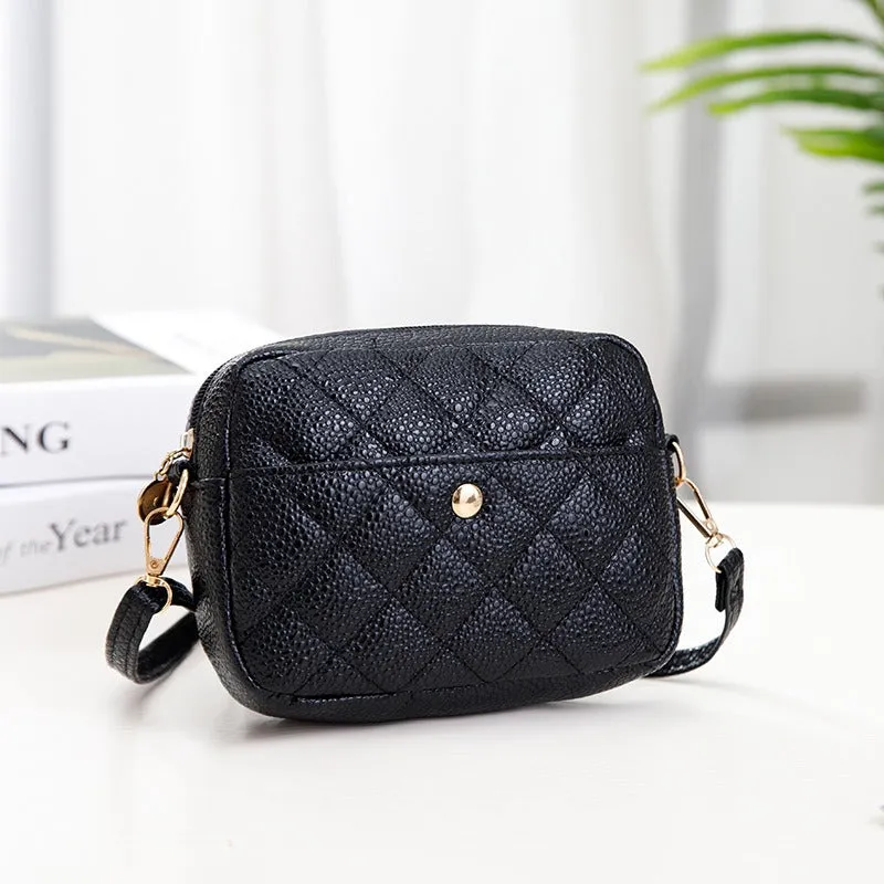 Embroidery Rhombus Small Square Bag Caviar Phone Bag Fashion Popular Frosted Texture Shoulder Crossbody Bag