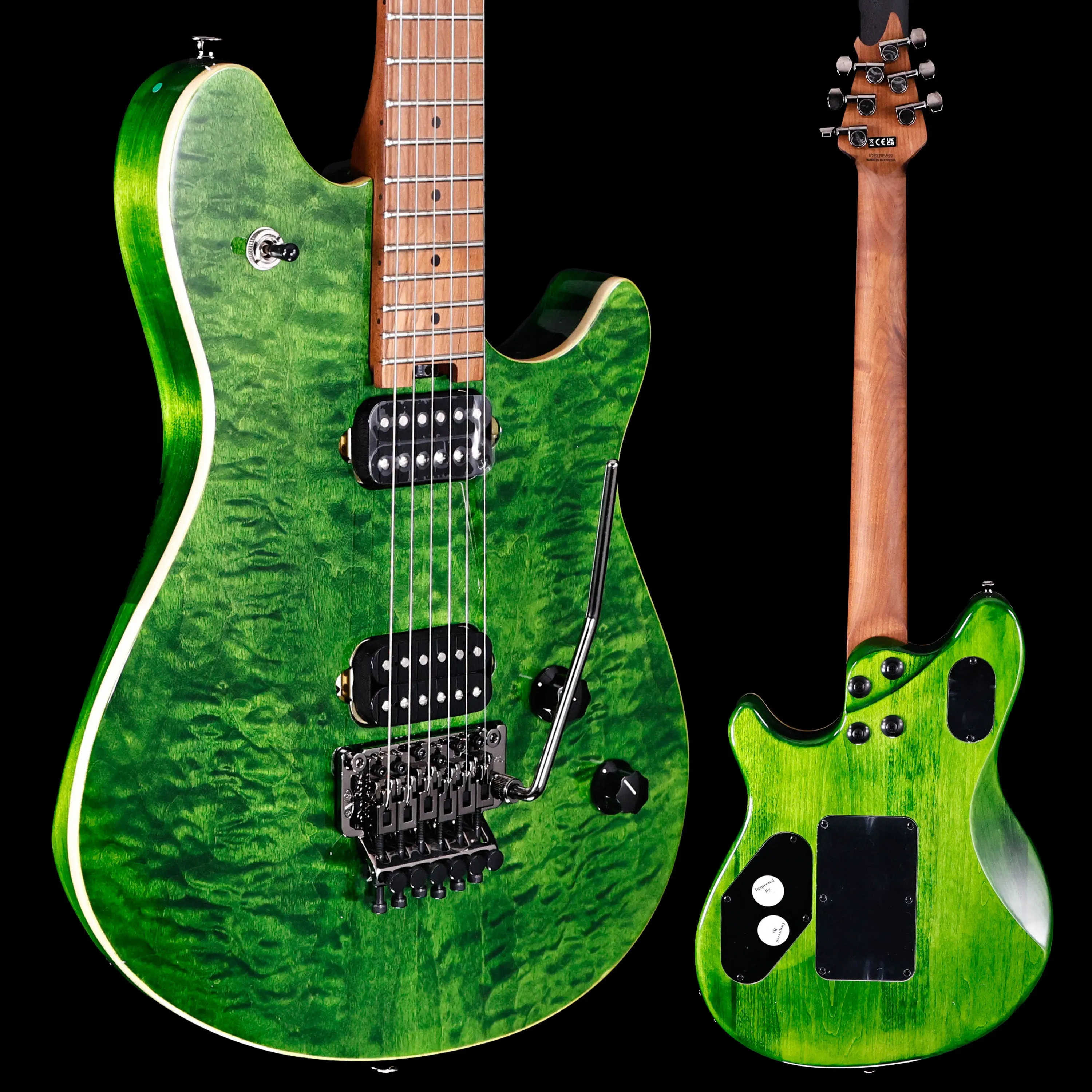 EVH Wolfgang Standard QM Electric, Transparent Green 7lbs 1.2oz