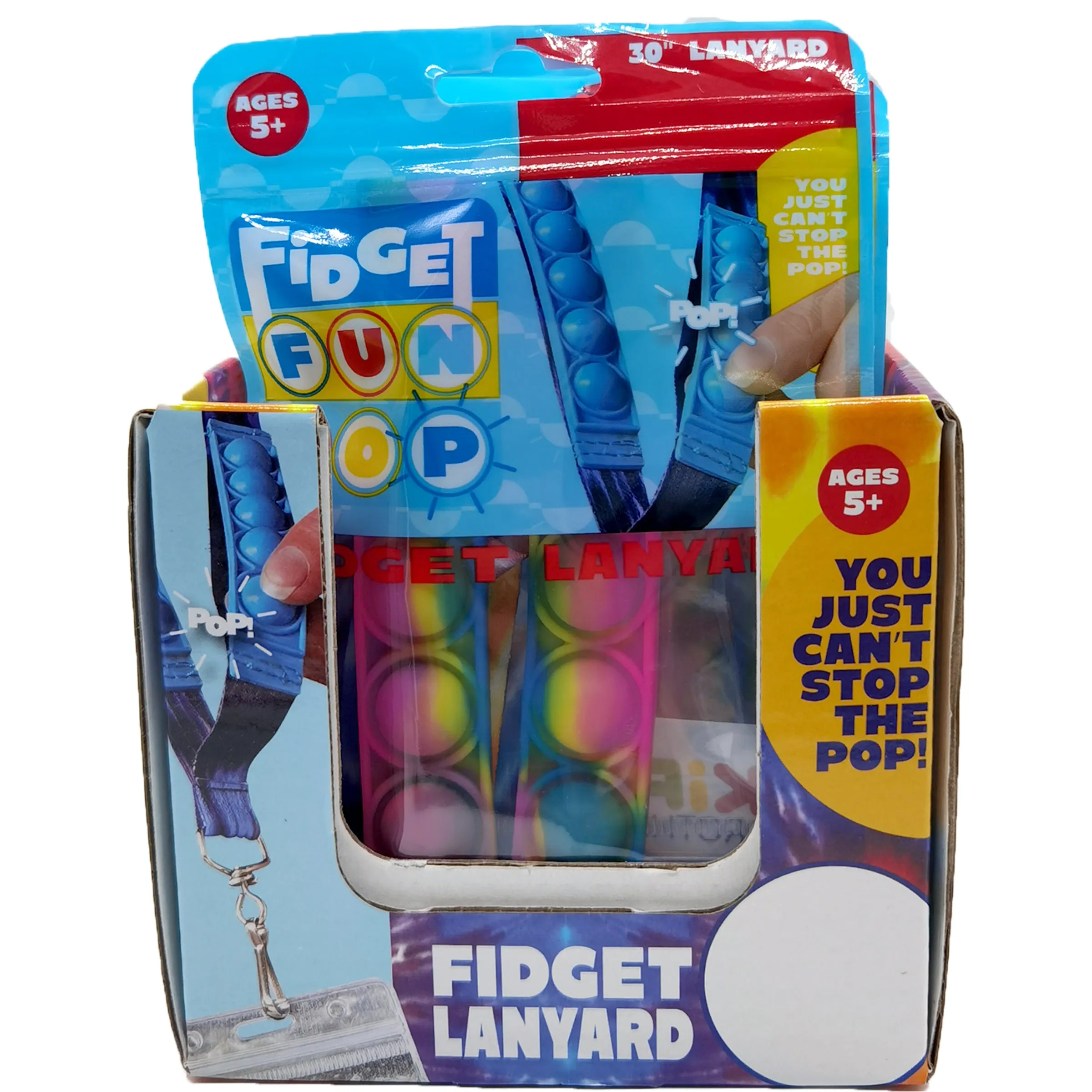 Fidget Pop Lanyard with Id Holder - 12 Pieces Per Retail Ready Display 22654