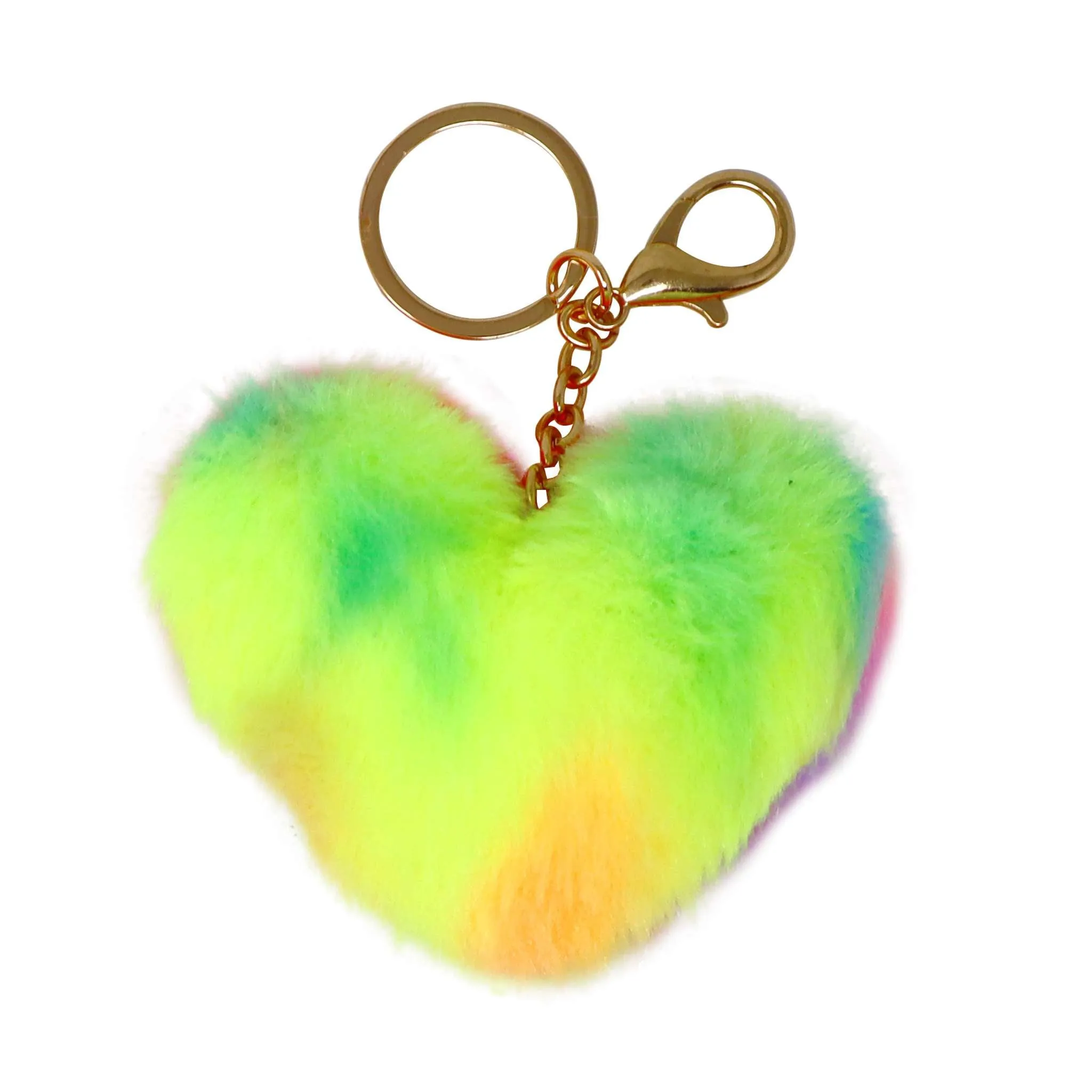 Fluffy Heart Key Chain