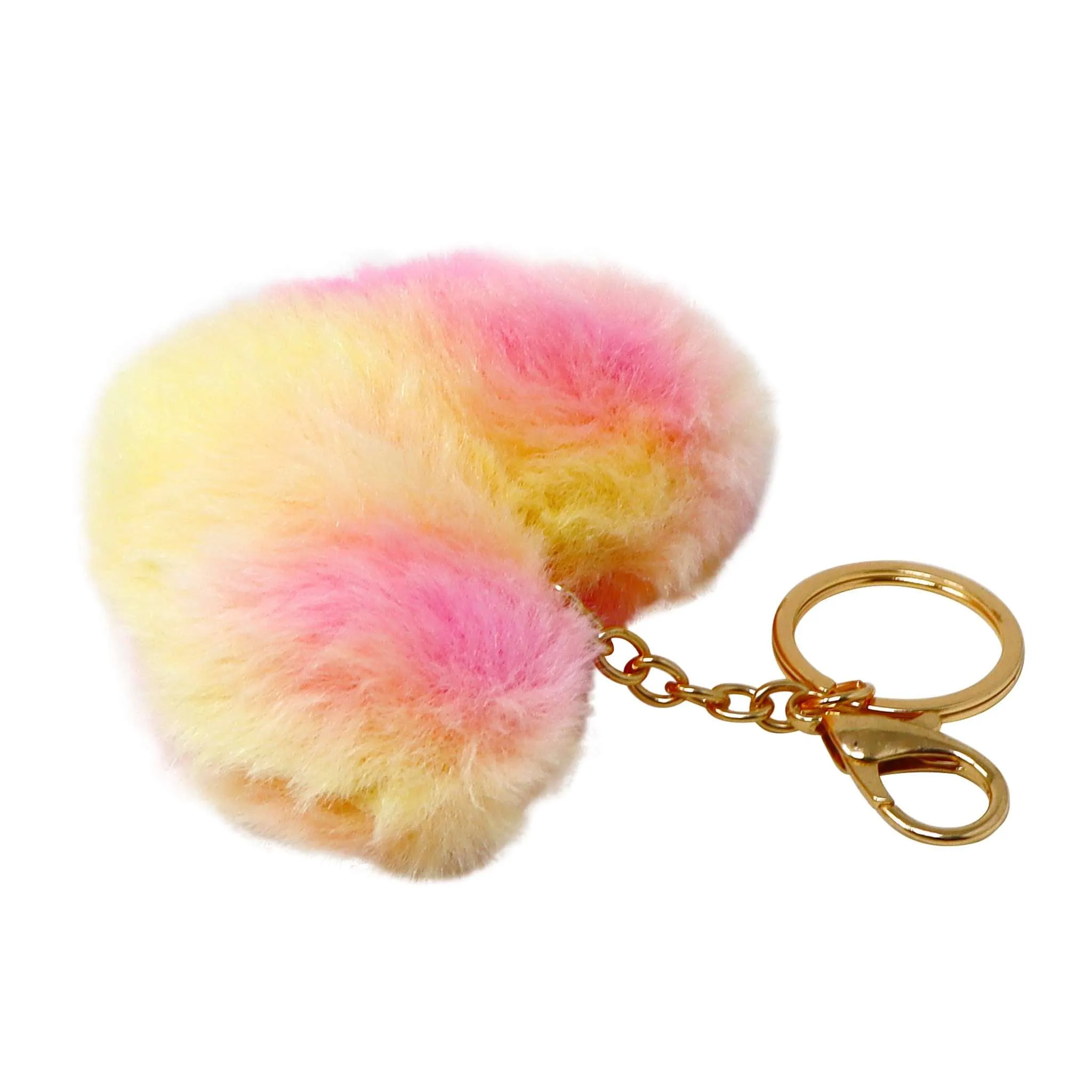 Fluffy Heart Key Chain