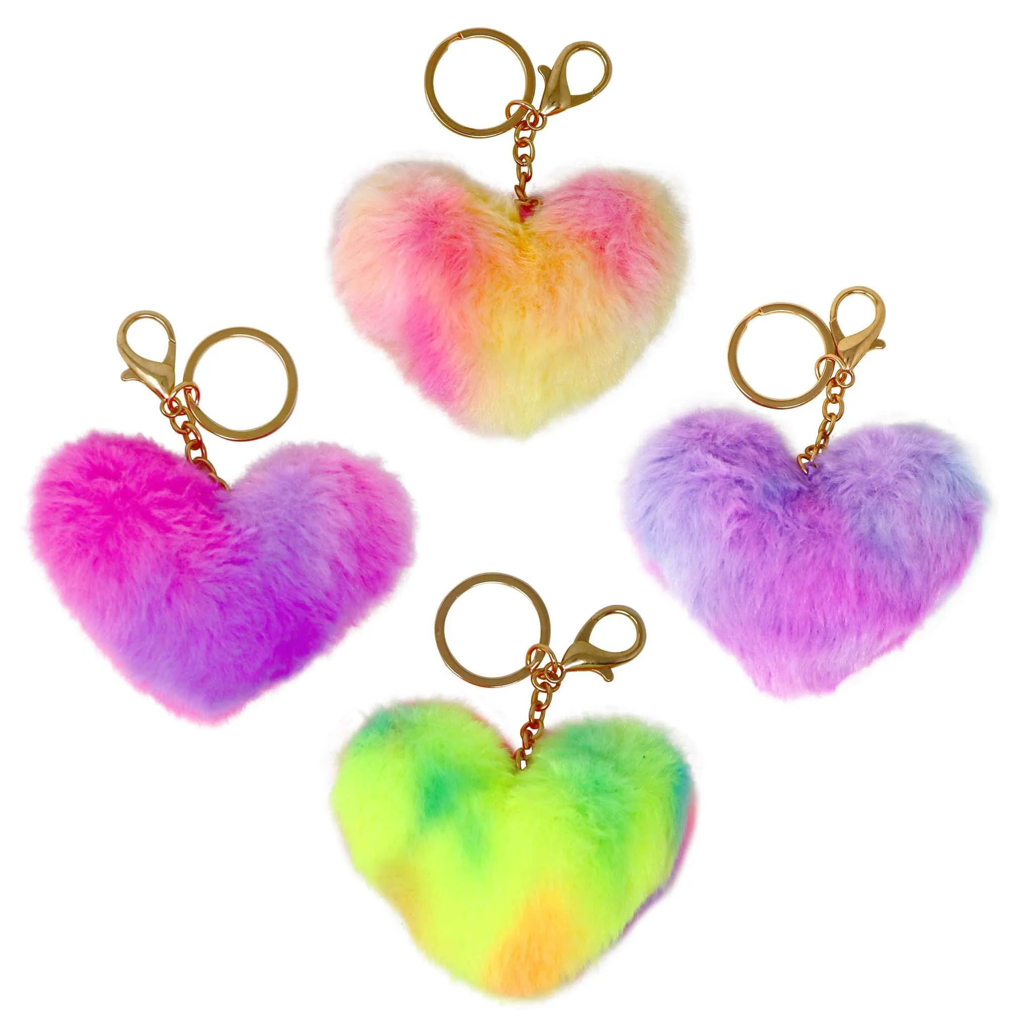 Fluffy Heart Key Chain