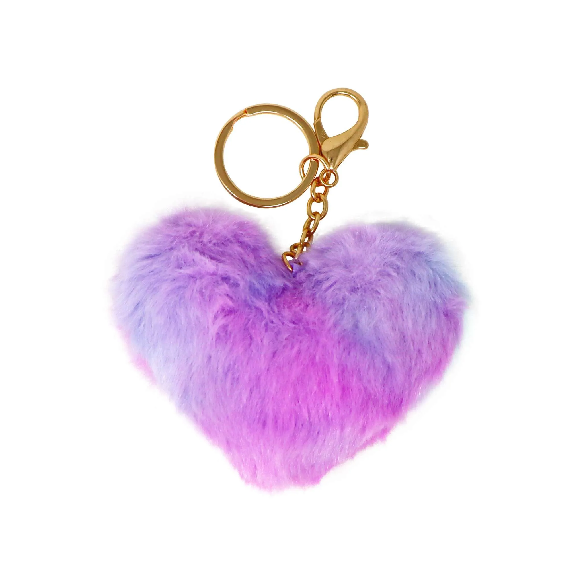 Fluffy Heart Key Chain