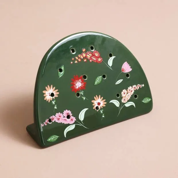 Forest Green Flower Earring Holder